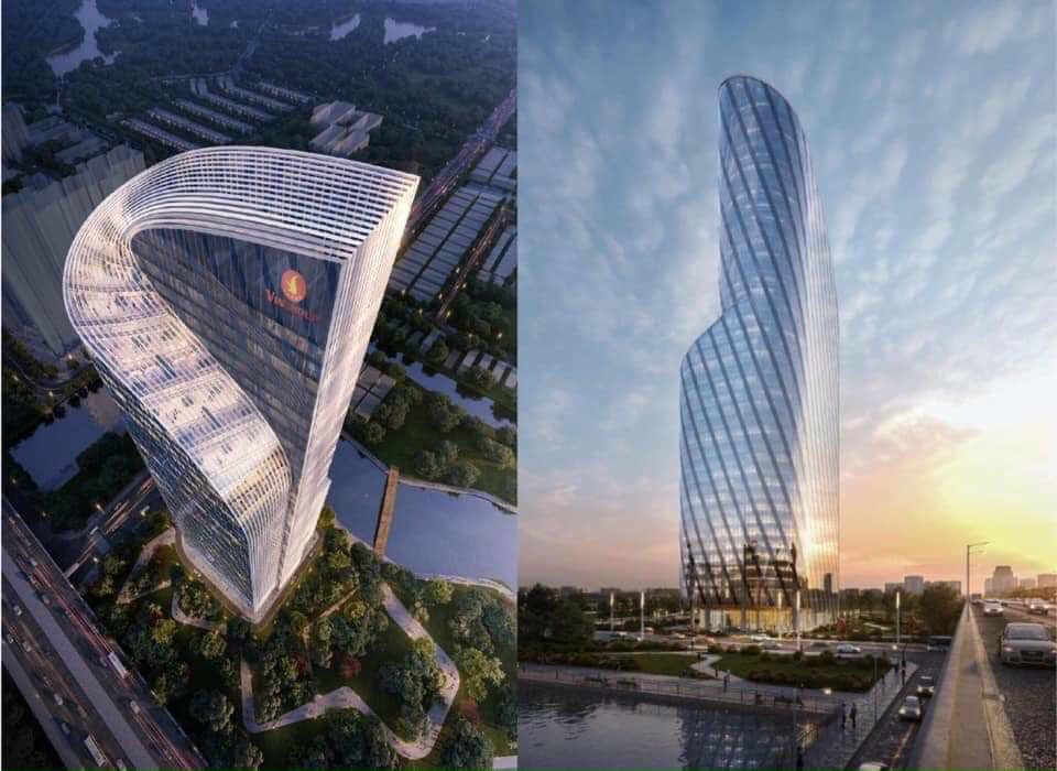 Hình ảnh tương lai tòa tháp văn phòng 45 tầng cao nhất và là biểu tượng của Vinhomes Grand Park
